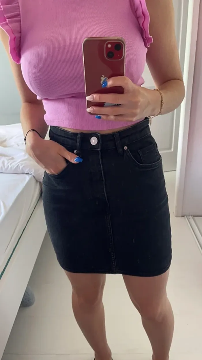 Jupe en jean Zara noir taille S