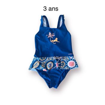 Nabaiji Maillot de bain 1 pièce bleu Marine Taille 3 ans