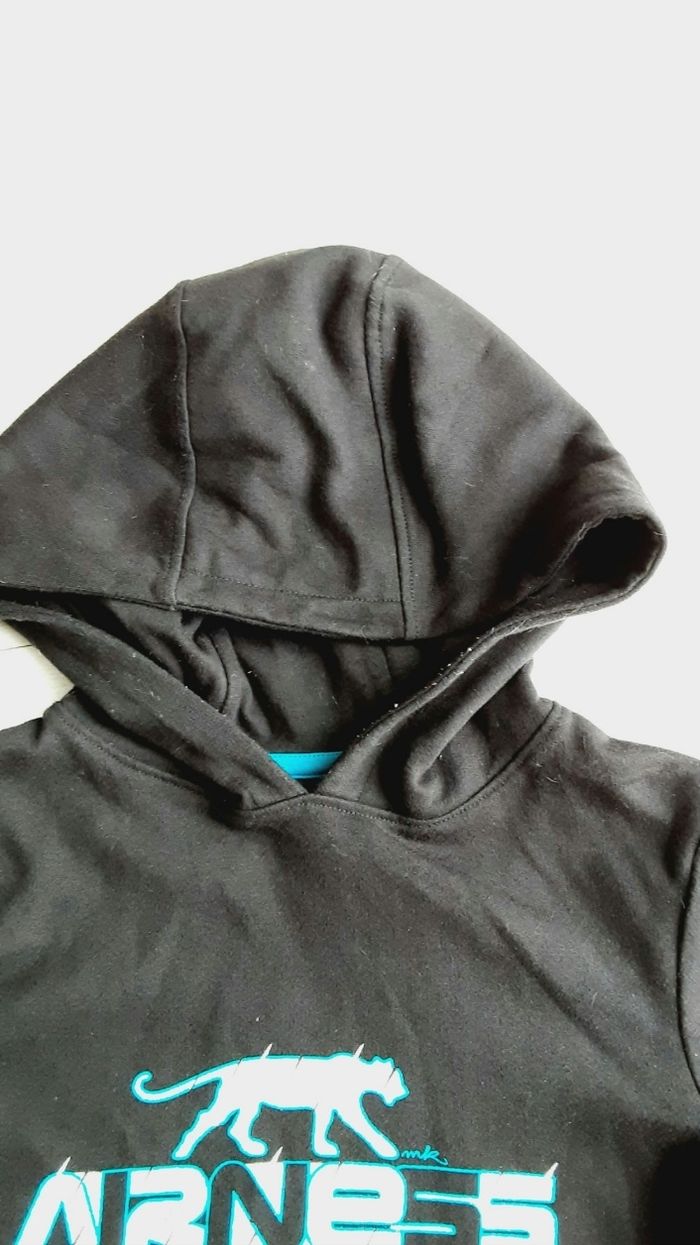 Vêtement garçon pull noir à capuche Airness 6 ans - photo numéro 3