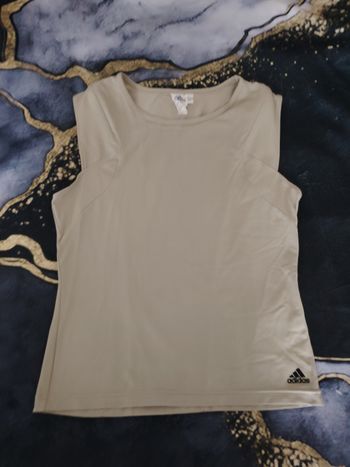 Débardeur Sport Adidas Technique Beige & Bleu – Taille 42