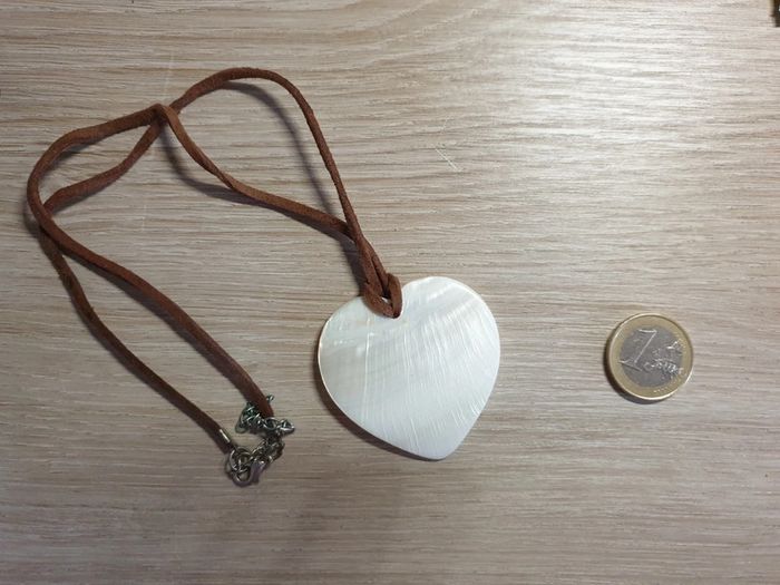 Magnifique collier cœur nacre véritable vintage