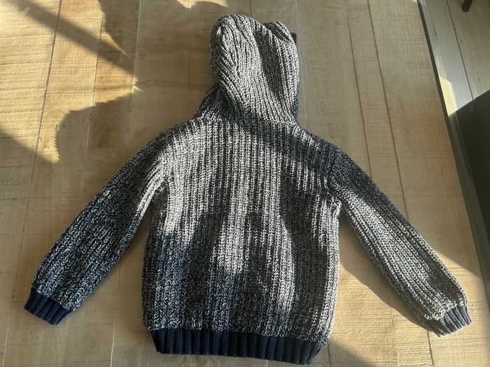 Gilet épais chiné marine et blanc - photo numéro 2