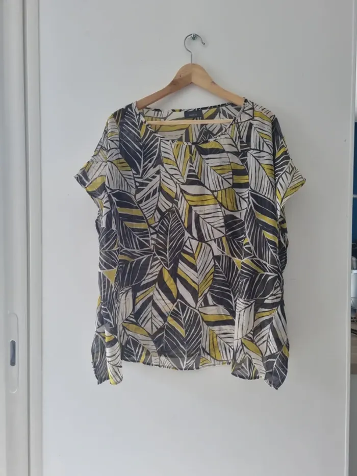 Blouse manches courtes transparente