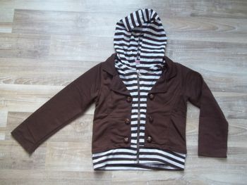 Gilet-sweat à capuche marron 2 en 1 Mod.W.L (SW2)