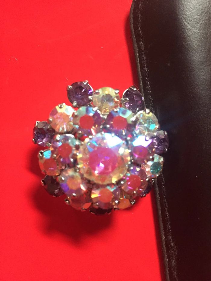 Vintage broche gros strass