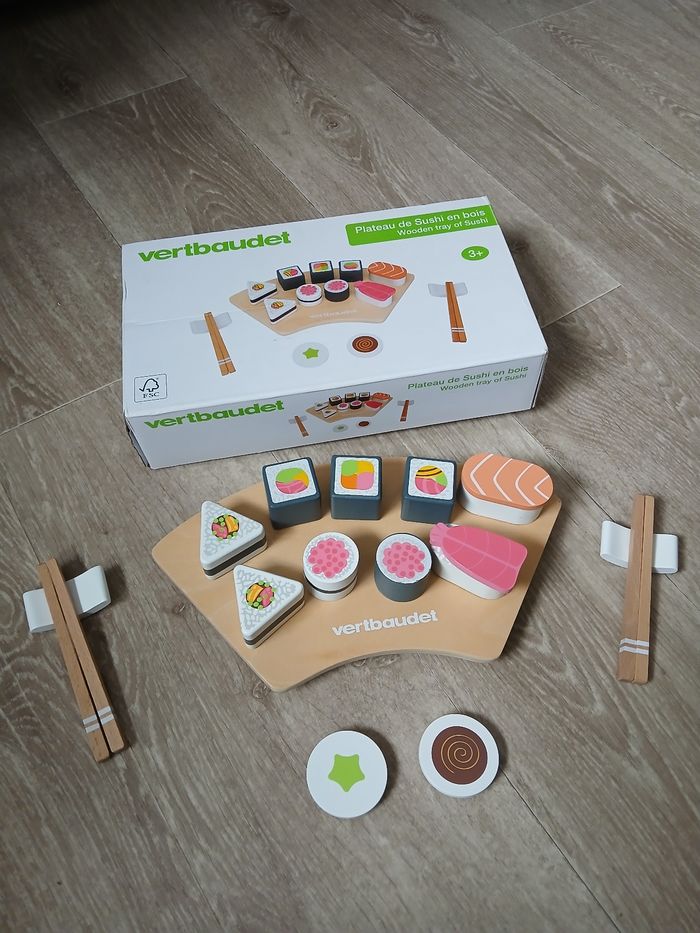 Jouet plateau sushis vertbaudet en bois - photo numéro 2