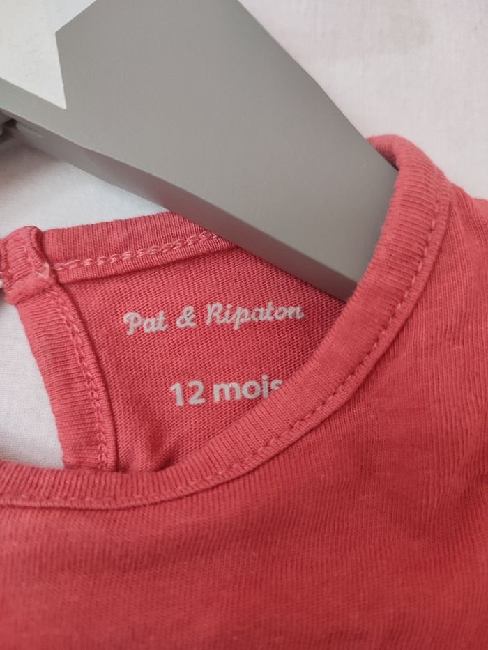 Tee-shirt manches longues - Love amour - 12 mois - Très bon état - Pat et Ripaton - photo numéro 4