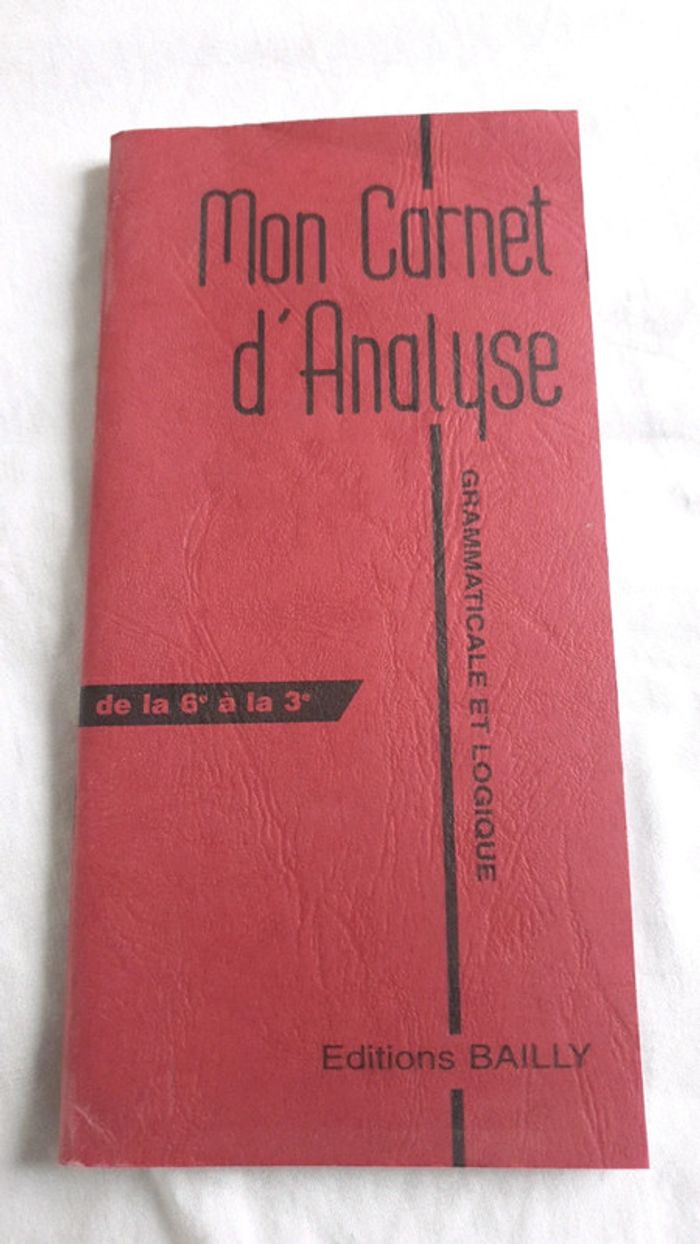 Mon carnet d’analyse