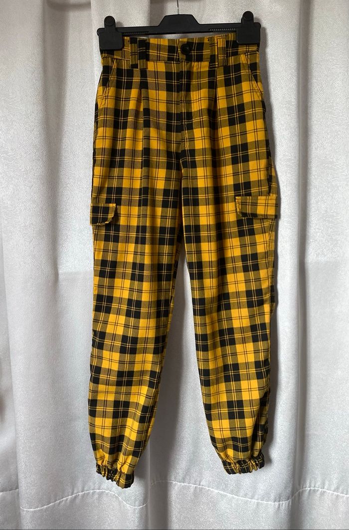 Pantalon écossais tartan ocre jaune 34 Jennyfer don't call me