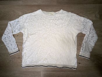 Pull Zara avec des fleurs en dentelles taille 9/10 ans neuf.