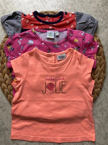 Lot 3 t-shirts fille 6 mois