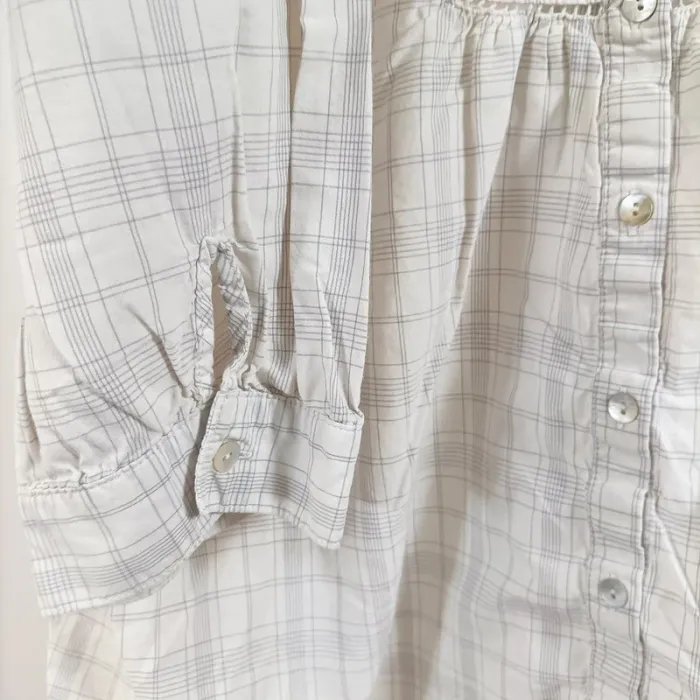Pyjama 2 pièces Miss Helen à carreaux beige 100 % coton – taille 42-44, coupe loose A1062 - photo numéro 9