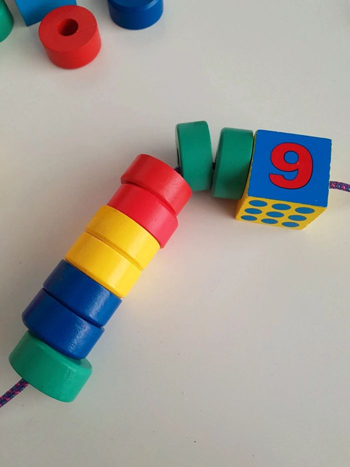 Panier chiffres et perles jumbo en bois - photo numéro 7