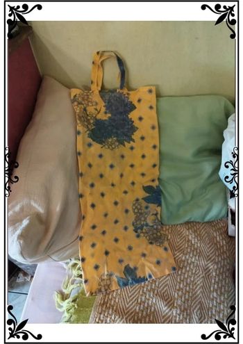 Sac à pain fourre tout jaune vintage 74 cm