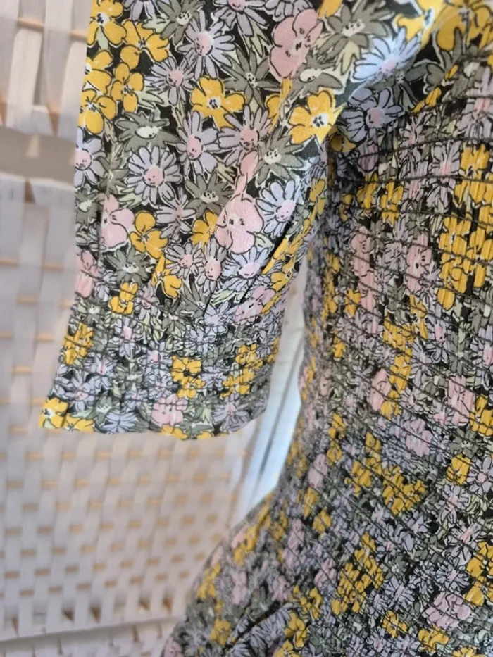💕Joli Combishort Courte Fleurie BZB - Col Carré & Manches Bouffantes - femme TM (38)💕 - photo numéro 12