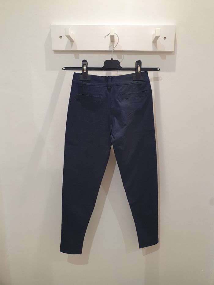 Pantalon Chino matière stretch bleu marine Taille 10 ans - photo numéro 3
