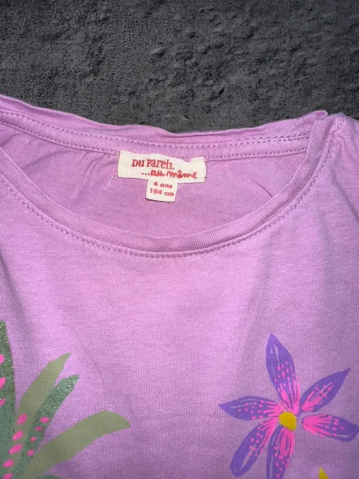 T-shirt fille violet - 4 ans - photo numéro 4