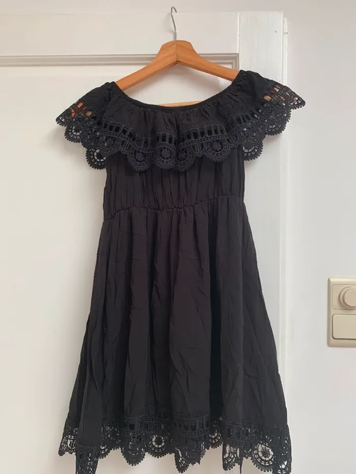 Robe été noire col Bardot
