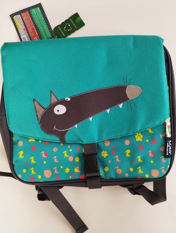 Cartable enfant loup
