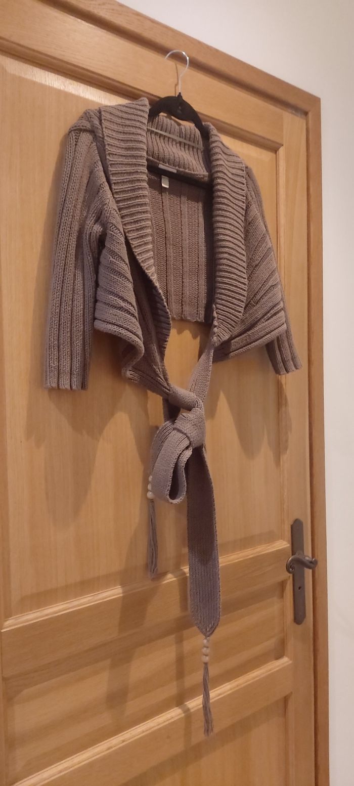 CACHE CŒUR TAUPE MANCHE 3/4 - photo numéro 5