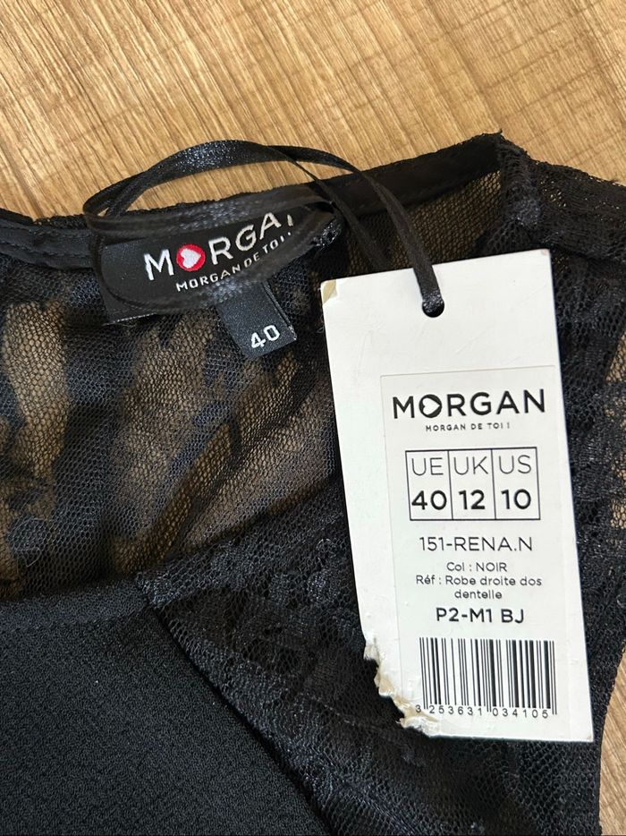 Robe noire neuve sans manches avec dentelle Morgan taille 40 (taille petit) - photo numéro 9