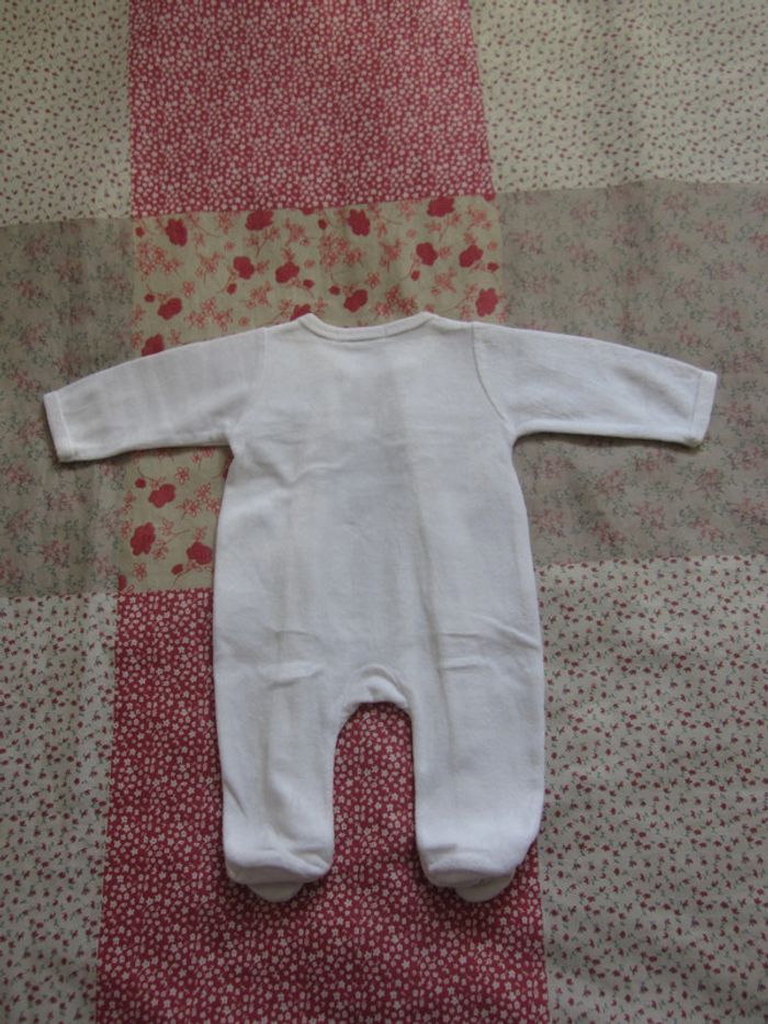 Pyjama velours blanc 1 mois - photo numéro 2