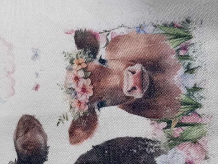 Sac de course motifs vaches fleuries neuve - photo numéro 7