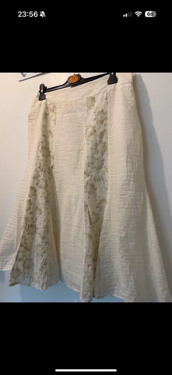 Jupe longue fluide beige T46