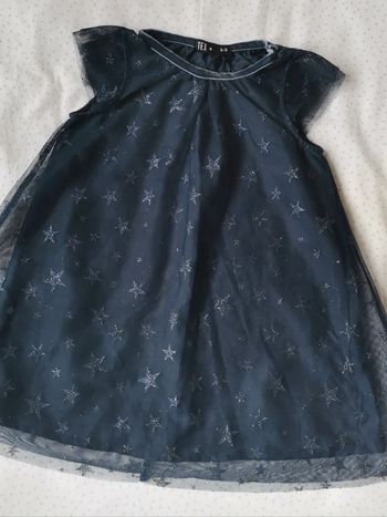 Robe 2_3 ans de tex bleu marine pailleté