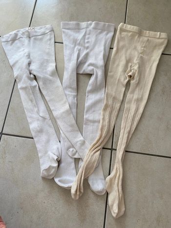 Lot de 3 collants fille 24 mois blanc beige