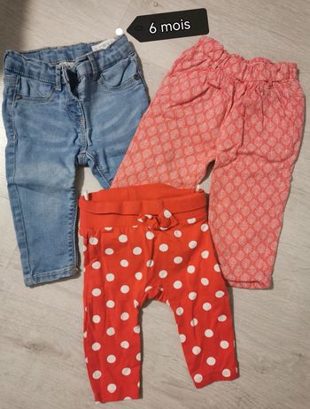 Lot 3 pantalon 6 mois fille