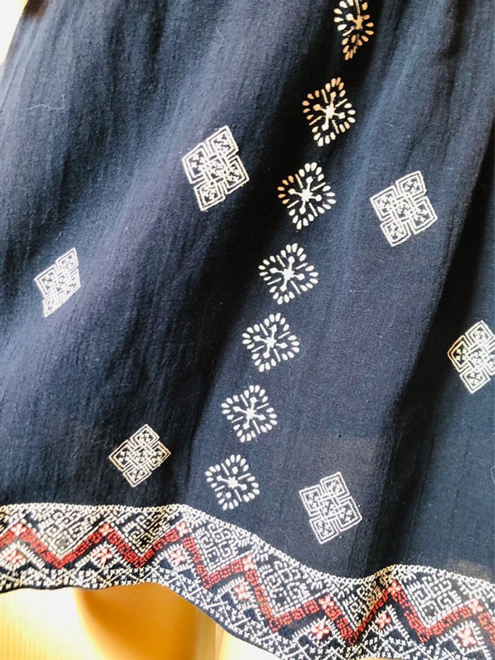 💙Robe t-shirt ethnique hippie marine imprimée🤎navy t-shirt dress💙 - photo numéro 6