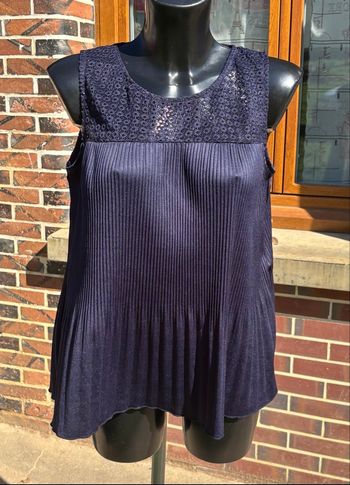 🖤 Top plissé et dentelle – La Halle – Taille S (36)