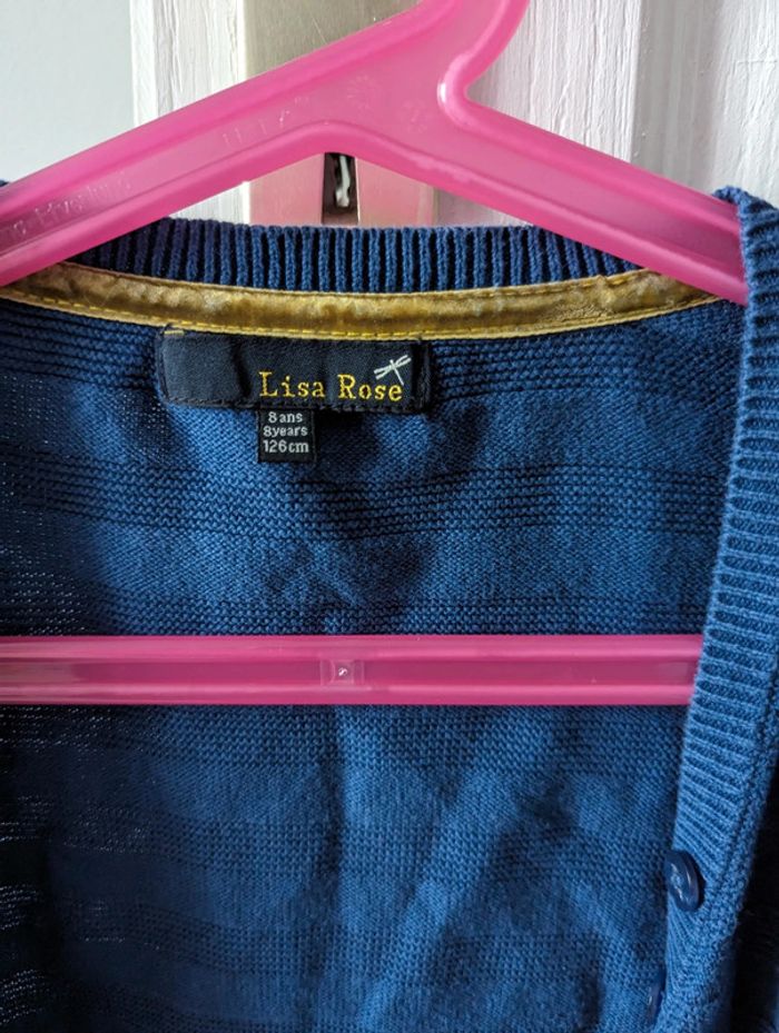 Gilet bleu Lisa rose - photo numéro 2