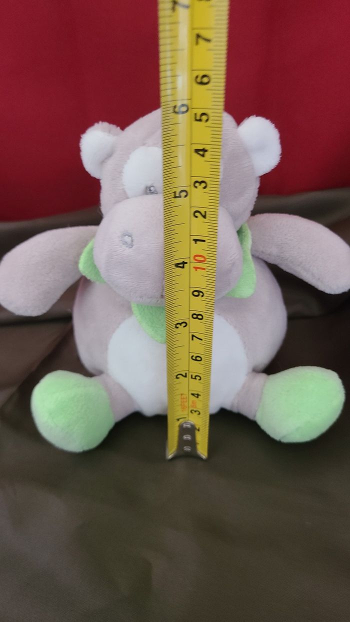 Doudou singe gris blanc vert CMP - photo numéro 2