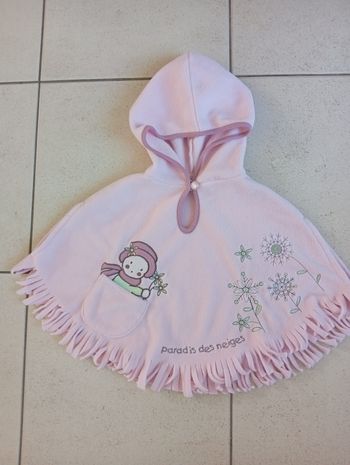 Poncho polaire avec capuche fille 18 mois