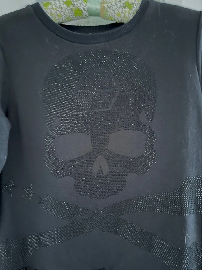 Sweat tête de mort strass  PP - photo numéro 2