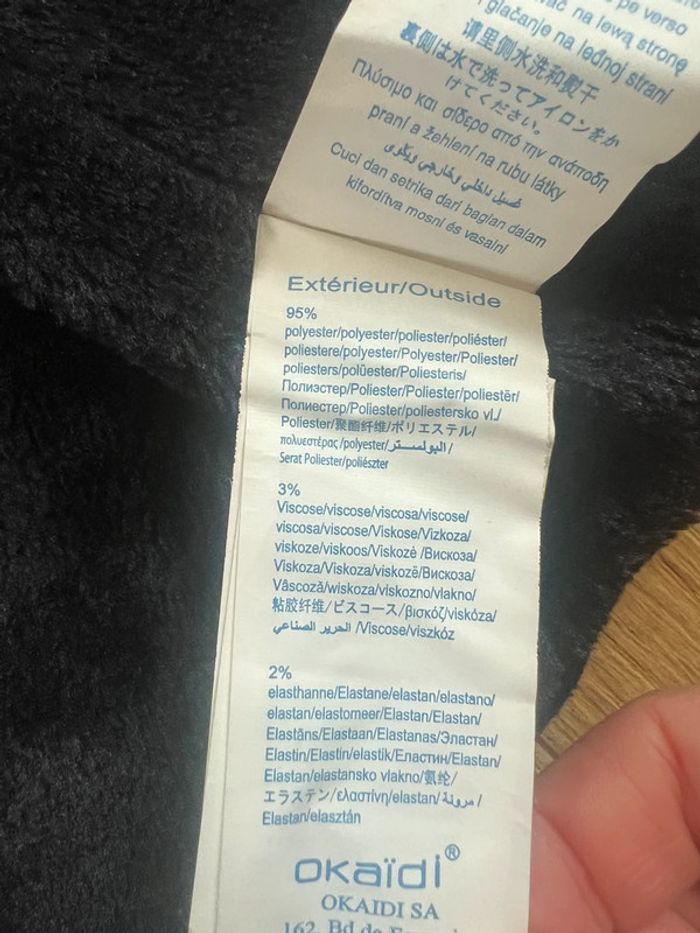 Manteau chaud fourrure fille okaidi bleu marine 3 ans très bon état - photo numéro 12