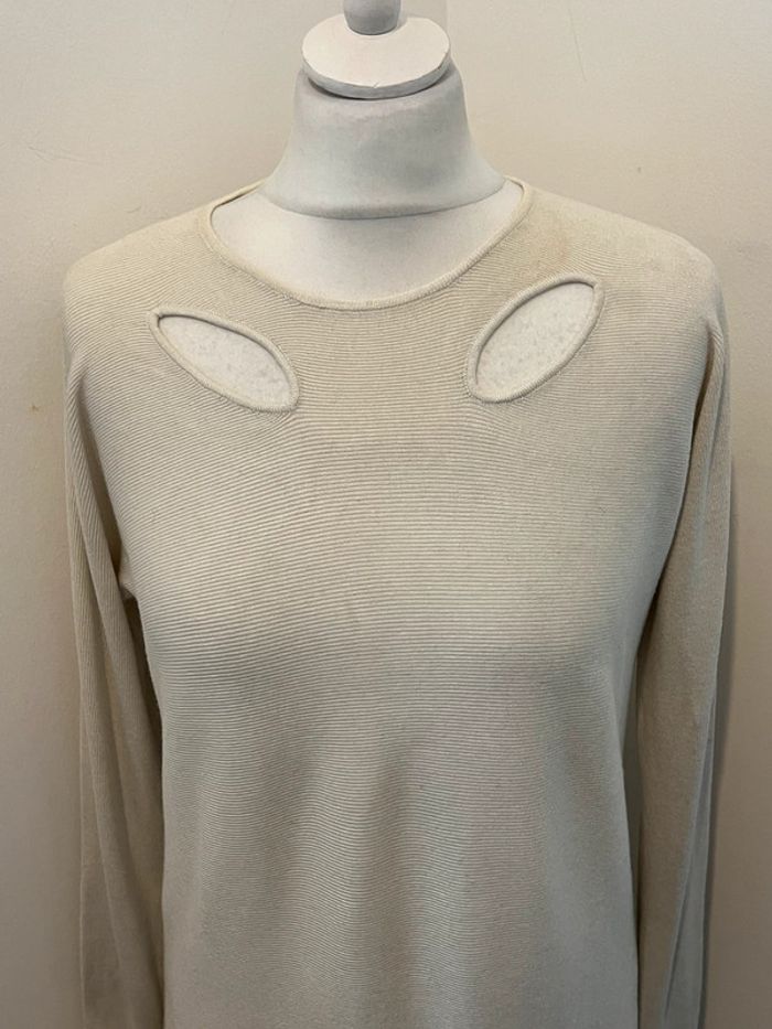 Pull beige ajouré Maje S - photo numéro 3