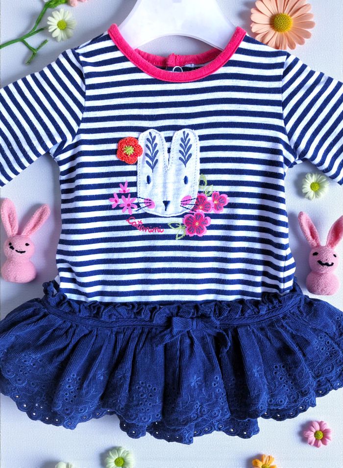 CATIMINI - ENSEMBLE 2P BÉBÉ FILLE MOTIF LAPIN, VOLANTS & BRODERIE ANGLAISE 3M - photo numéro 6