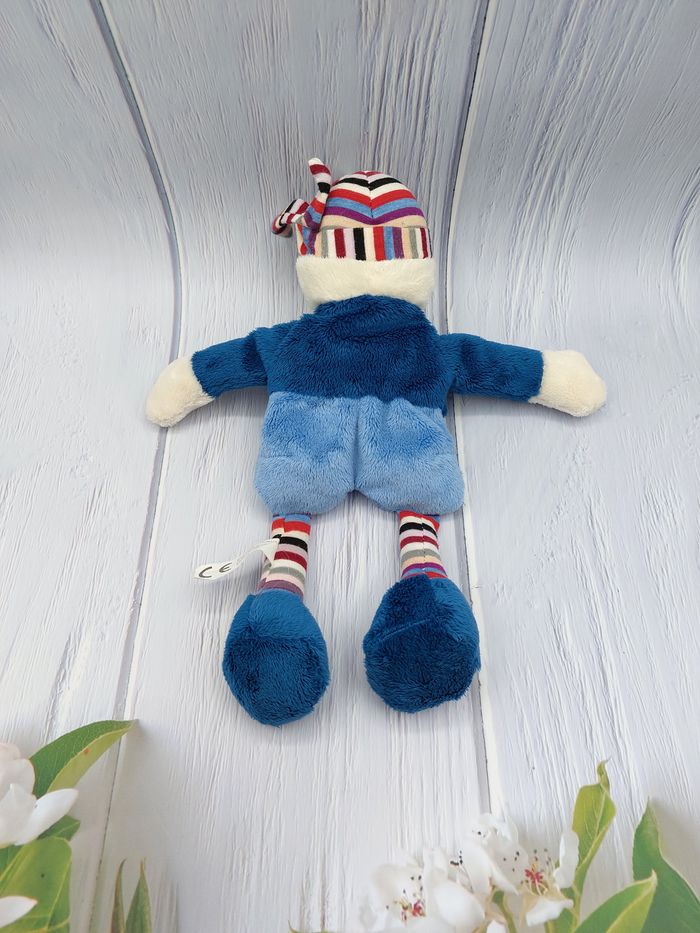 Peluche doudou pirate blanc bleu Best Price London LIDL rayures 31 cm tête mort - photo numéro 2