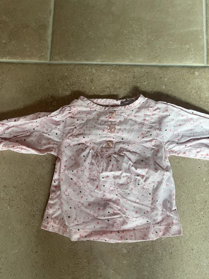 Blouse manches longues 1 mois bébé fille