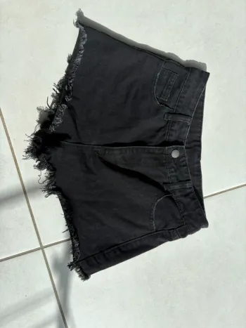 Short en jeans noir fille 12-13 ans