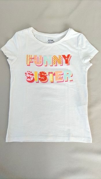 🤍 T-shirt manches courtes Funny Sister - 6 ans - Kiabi - Très bon état 🤍