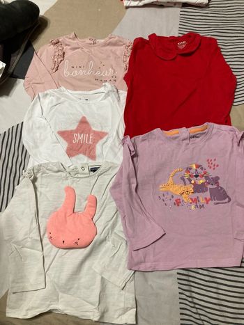 Lot de 5 tee shirt manches longues bébé fille