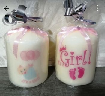 2 Bougies baby shower fille