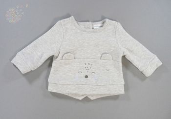 Pull sweat molleton gris Vertbaudet 3 mois 60 cm garçon