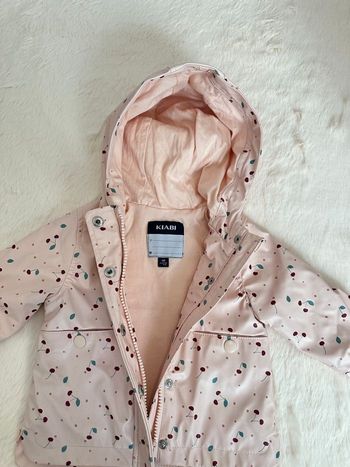 Ciré doublé polaire rose à motifs cerises – Kiabi
