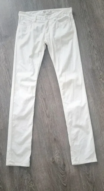 Pantalon jean blanc slim y3 yohji yamamoto adidas