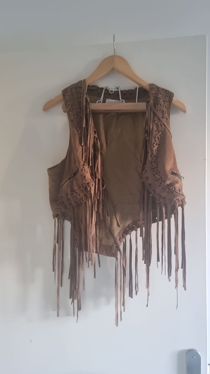 Gilet sans manche à frange taille M